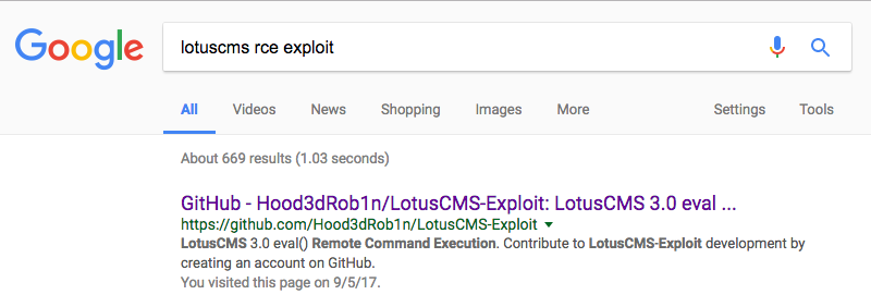 Google-LotusCMS-RCE